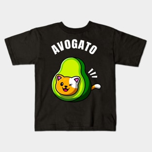 Avogato Funny Cat Avocado Kitten Pet Kids T-Shirt